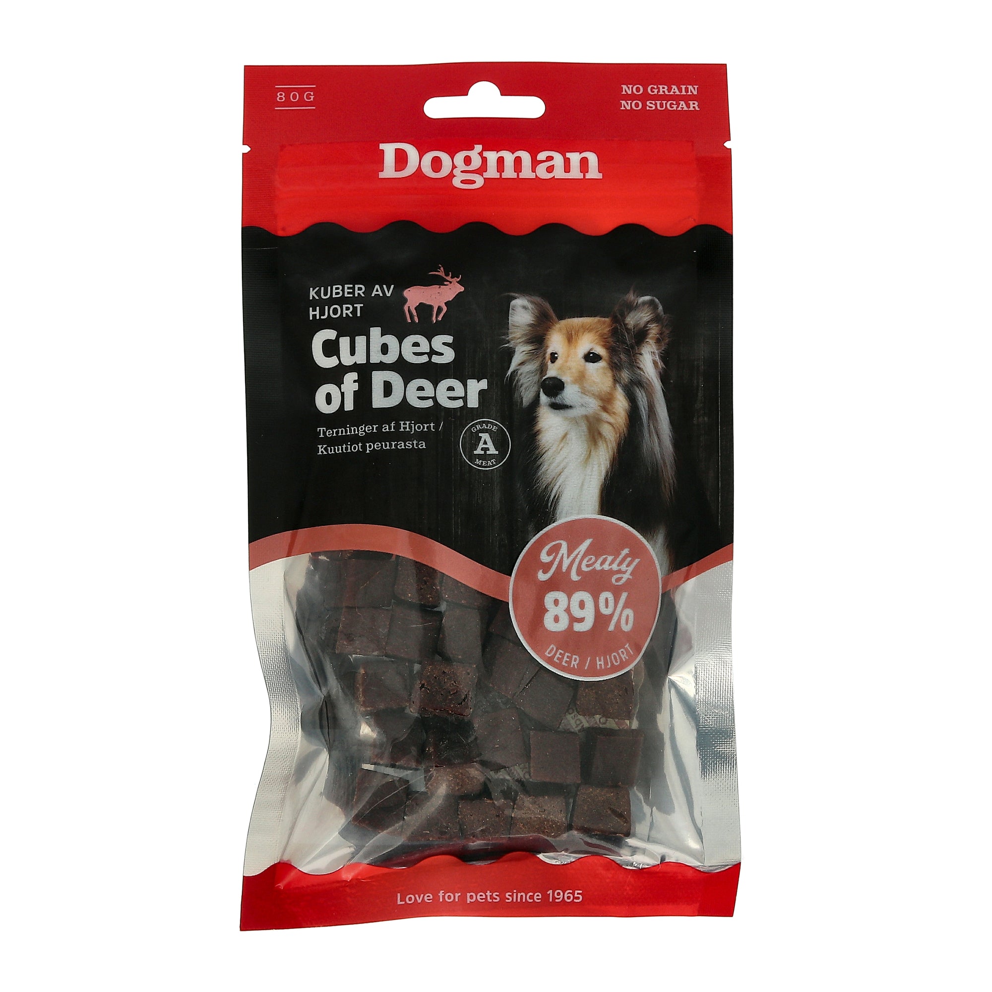 Meaty Kuber – Hjort 80g (Dogman)